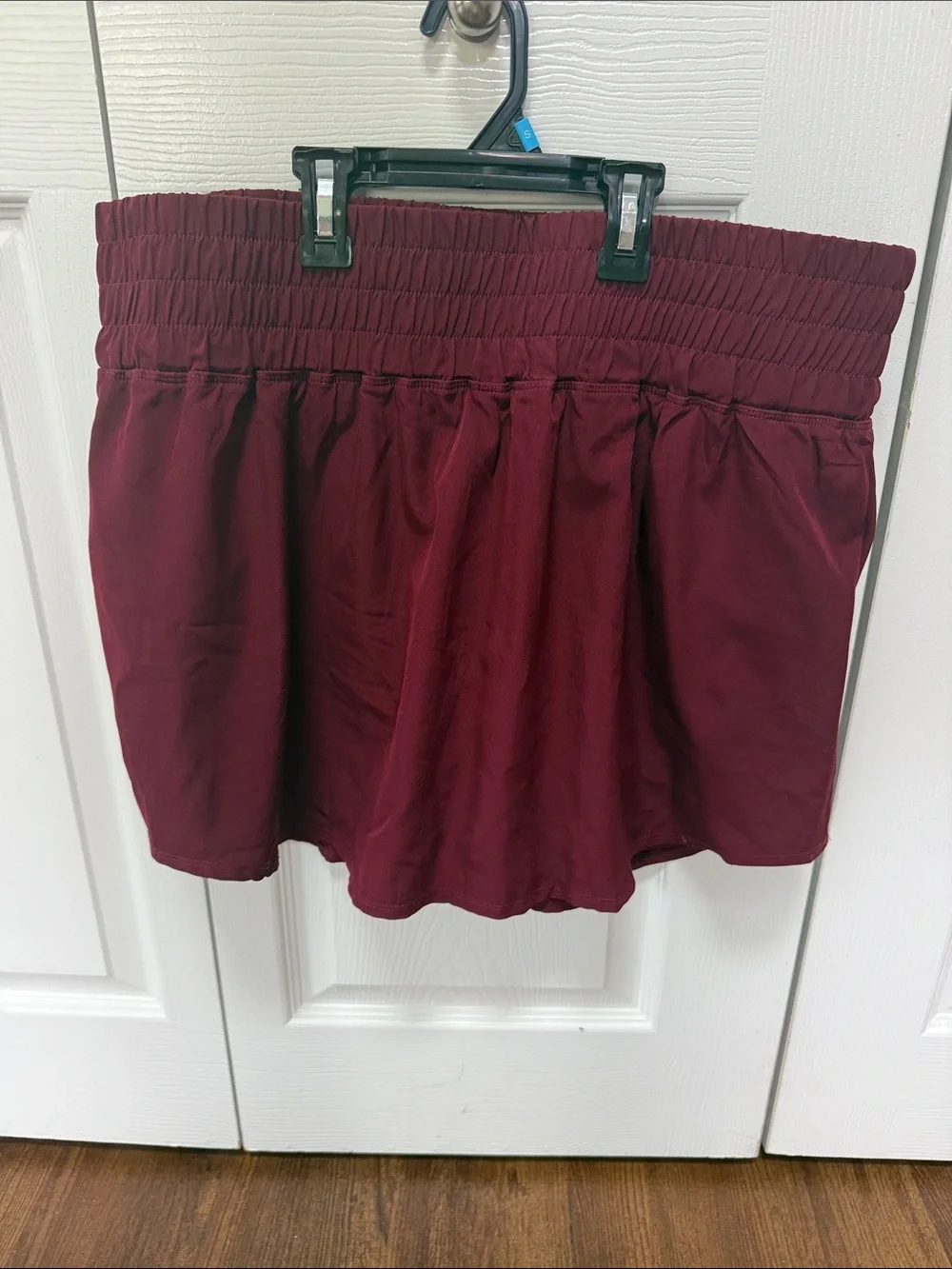 Elastic Waist Circle Skirt in Burgundy